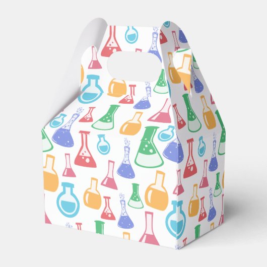 Bekers en Flasks Fun Science Patroon Verjaardag Bedankdoosjes (Achterkant)
