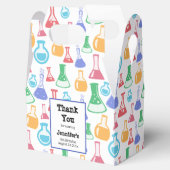 Bekers en Flasks Fun Science Patroon Verjaardag Bedankdoosjes (Geopend)