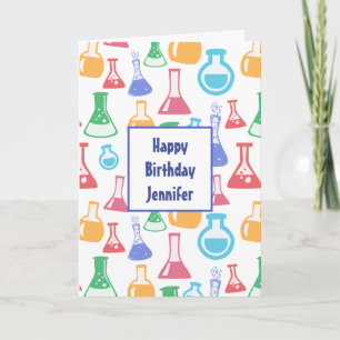 Bekers en Flasks Fun Science Patroon Verjaardag Kaart