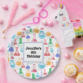 Bekers en Flasks Fun Science Patroon Verjaardag Papieren Bordje (Feest)