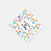 Bekers en Flasks Fun Science Patroon Verjaardag Servet (Hoek)