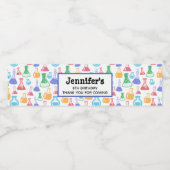 Bekers en Flasks Fun Science Patroon Verjaardag Waterfles Etiket (Enkel label)