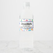 Bekers en Flasks Fun Science Patroon Verjaardag Waterfles Etiket (Voorkant)