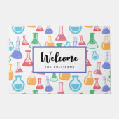 Bekers en Flasks Fun Science Patroon Welkom Deurmat (Voorkant)
