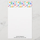 Bekers en Flasks Leuk Wetenschapspatroon Briefpapier (Voorkant)