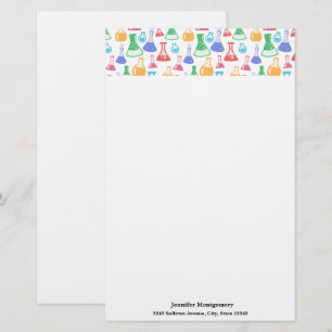 Bekers en Flasks Leuk Wetenschapspatroon Briefpapier