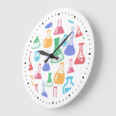 Bekers en Flasks Leuk Wetenschapspatroon Grote Klok (Hoek)