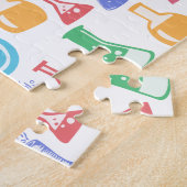 Bekers en Flasks Leuk Wetenschapspatroon Legpuzzel (Zijkant)