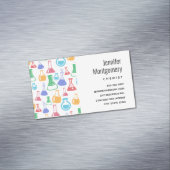 Bekers en Flasks Leuk Wetenschapspatroon Magnetisch Visitekaartje (Voorbeeld)