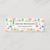 Bekers en Flasks Leuk Wetenschapspatroon Mini Visitekaartje (Voorkant)