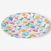 Bekers en Flasks Leuk Wetenschapspatroon Papieren Bordje (Gekanteld)