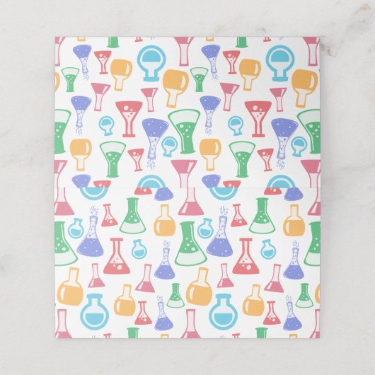 Bekers en Flasks Leuk Wetenschapspatroon Plaatskaartje (Buitenkant ongevouwen)