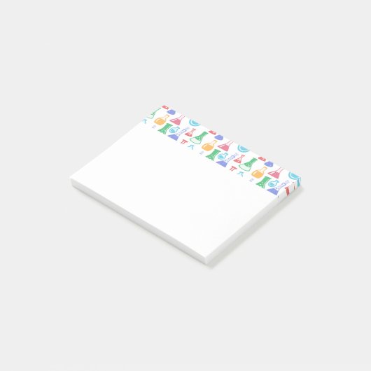 Bekers en Flasks Leuk Wetenschapspatroon Post-it® Notes (Schuin)