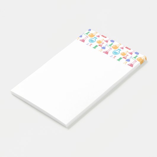 Bekers en Flasks Leuk Wetenschapspatroon Post-it® Notes (Schuin)
