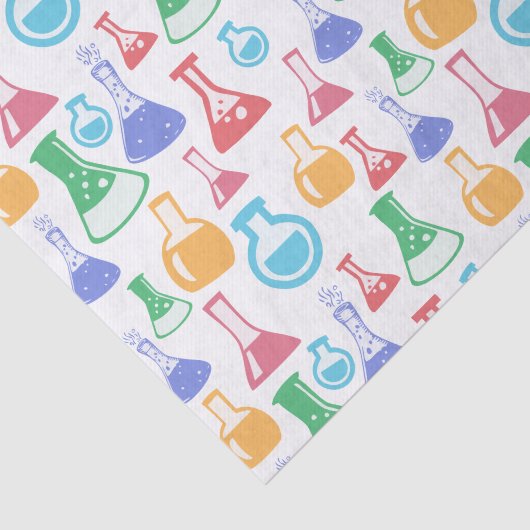 Bekers en Flasks Leuk Wetenschapspatroon Tissuepapier (Detail)