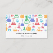 Bekers en Flasks Leuk Wetenschapspatroon Visitekaartje (Voorkant)