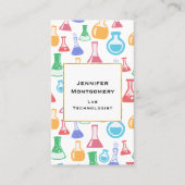 Bekers en Flasks Leuk Wetenschapspatroon Visitekaartje (Voorkant)