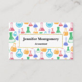 Bekers en Flasks Leuk Wetenschapspatroon Visitekaartje (Voorkant)