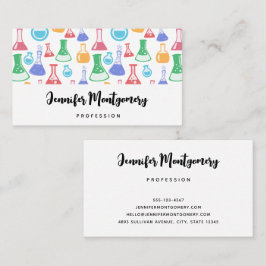 Bekers en Flasks Leuk Wetenschapspatroon Visitekaartje