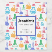 Bekers en Flasks Leuk Wetenschapspatroon Wijn Etiket (Enkel label)