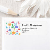 Bekers en Flasks Leuke Wetenschap Patroon Adres Etiket (Insitu)