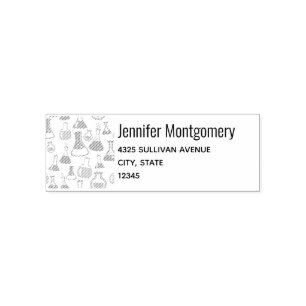 Bekers en Flasks Leuke Wetenschap Patroon Adres Zelfinktende Stempel