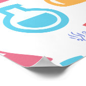 Bekers en Flasks Leuke Wetenschap Patroon Business Poster (Hoek)