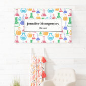 Bekers en Flasks Leuke Wetenschap Patroon Business Spandoek (Insitu)