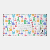 Bekers en Kolven Leuk Wetenschapspatroon Monogram Bureaumat (Keyboard & Muis)