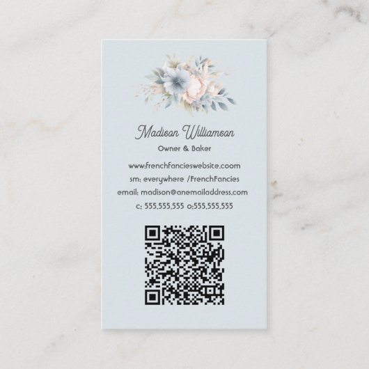 Bekertaart bakkerij | Bakker Chef Catering OR Code Visitekaartje (Achterkant)