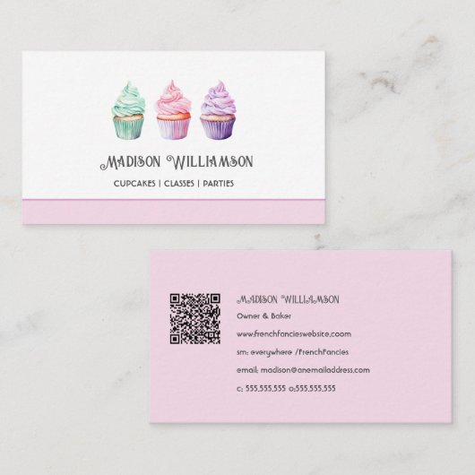 Bekertaart bakkerij | Bakker Chef Catering OR Code Visitekaartje (Voorkant / Achterkant)