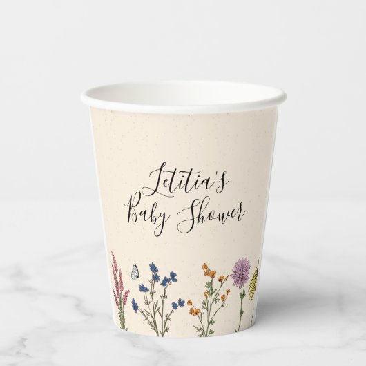  bekervel van Baby shower Papieren Bekers (Achterkant)