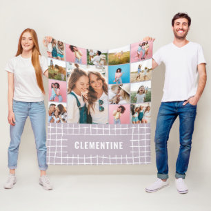 Bekijk 16 foto's modern minimaal lila elegant fleece deken