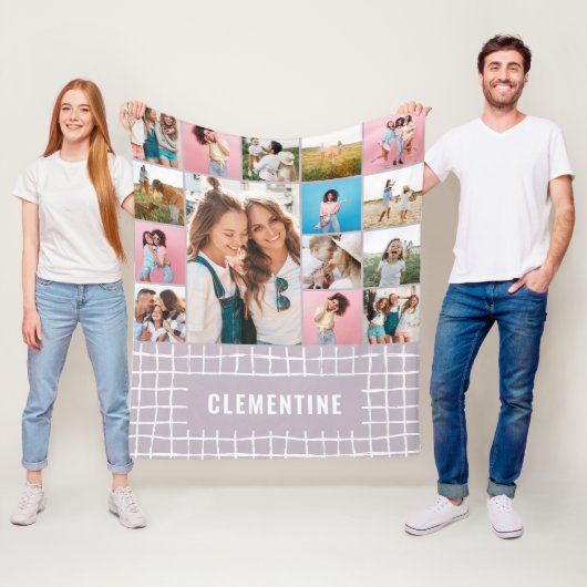 Bekijk 16 foto's modern minimaal lila elegant fleece deken (In situ)