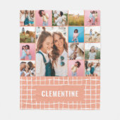 Bekijk 16 foto's moderne minimale perziken fleece deken (Voorkant)