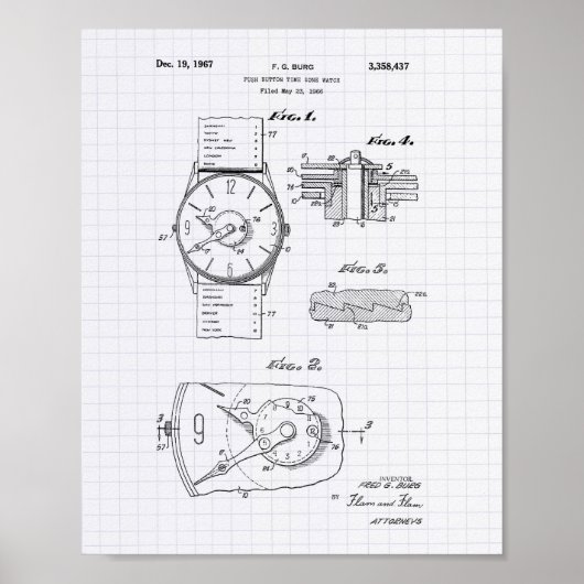 Bekijk 1966 Patent Art - Lijnenposter Poster (Voorkant)
