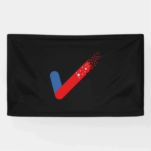 Bekijk Amerika op 4 juli Spandoek (Horizontaal)