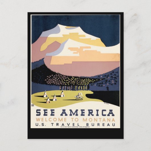 Bekijk Amerika ~ Welkom in Montana Briefkaart (Voorkant)