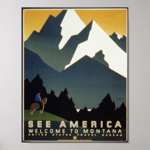 Bekijk Amerika: Welkom in Montana met paarden Poster