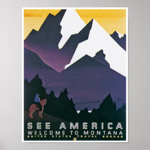 Bekijk Amerika ~ Welkom in Montana Poster