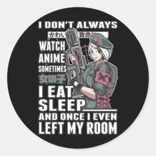 Bekijk Anime Lover Otaku Japans komisch Manga Fan Ronde Sticker