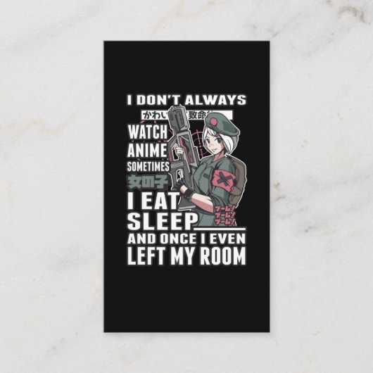 Bekijk Anime Lover Otaku Japans komisch Manga Fan Visitekaartje (Voorkant)