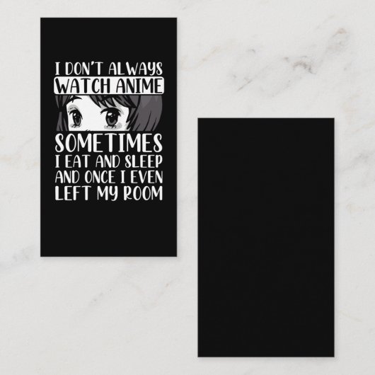 Bekijk Anime Otaku Girl Japans komisch Manga Fan Visitekaartje (Voorkant / Achterkant)