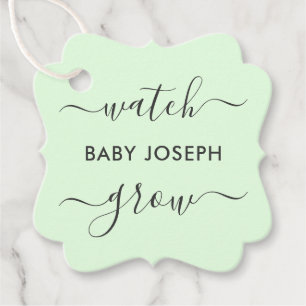 Bekijk Baby Grow, Plant Gift Label, Favor Tag Bedankjes Labels