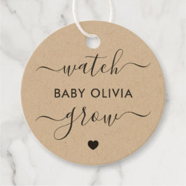 Bekijk Baby Grow, Plant Gift Label, Favor Tag Bedankjes Labels