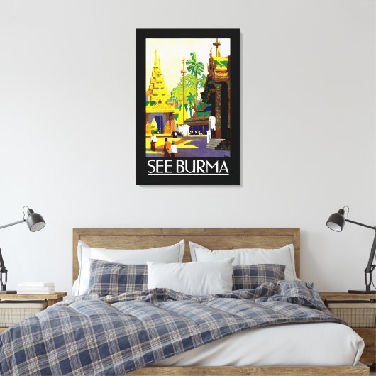 Bekijk Birma Canvas Afdruk (Insitu (Slaapkamer))