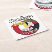 Bekijk Colombia retro logo Kartonnen Onderzetters (Schuin)