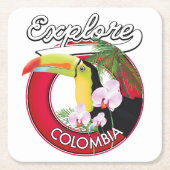 Bekijk Colombia retro logo Kartonnen Onderzetters (Voorkant)