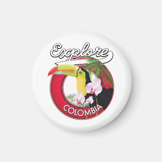 Bekijk Colombia retro logo Magneet (Voorkant)