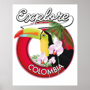 Bekijk Colombia retro logo Poster